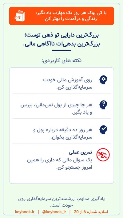 تمرین های کتاب افزایش هوش مالی رابرت کیوساکی