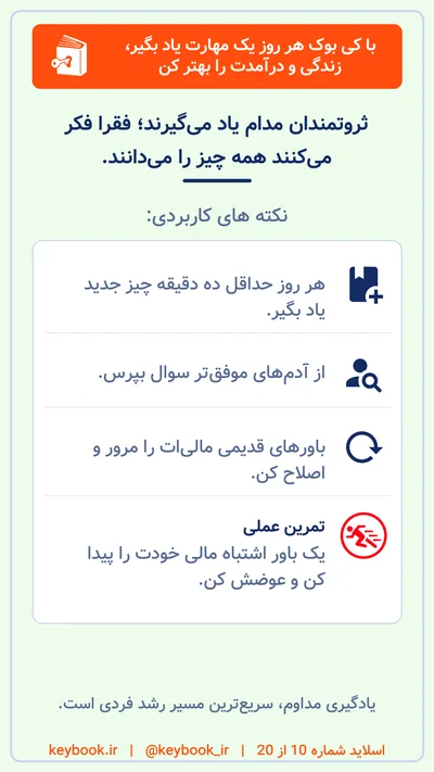 تمرین های کتاب افزایش هوش مالی رابرت کیوساکی